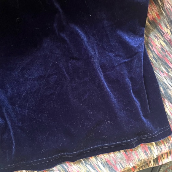 🆕 Zara • blue & pink floral print velvet short sleeve blouse top - Picture 12 of 16